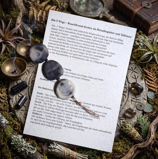 Weg der Intuition – Rauchbrand-Kette als Ritualbegleiter und Talisman der inneren Stimme - Art.Nr.: WKR001