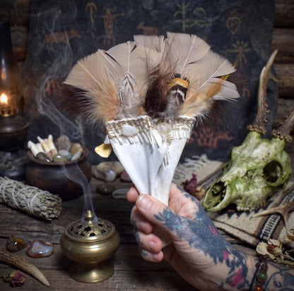 Räucherfächer der Transformation – Kraftvolles Werkzeug für deine Zeremonien - Räucherzeremonie, spirituelles Werkzeug - Art.Nr.: RÄF011