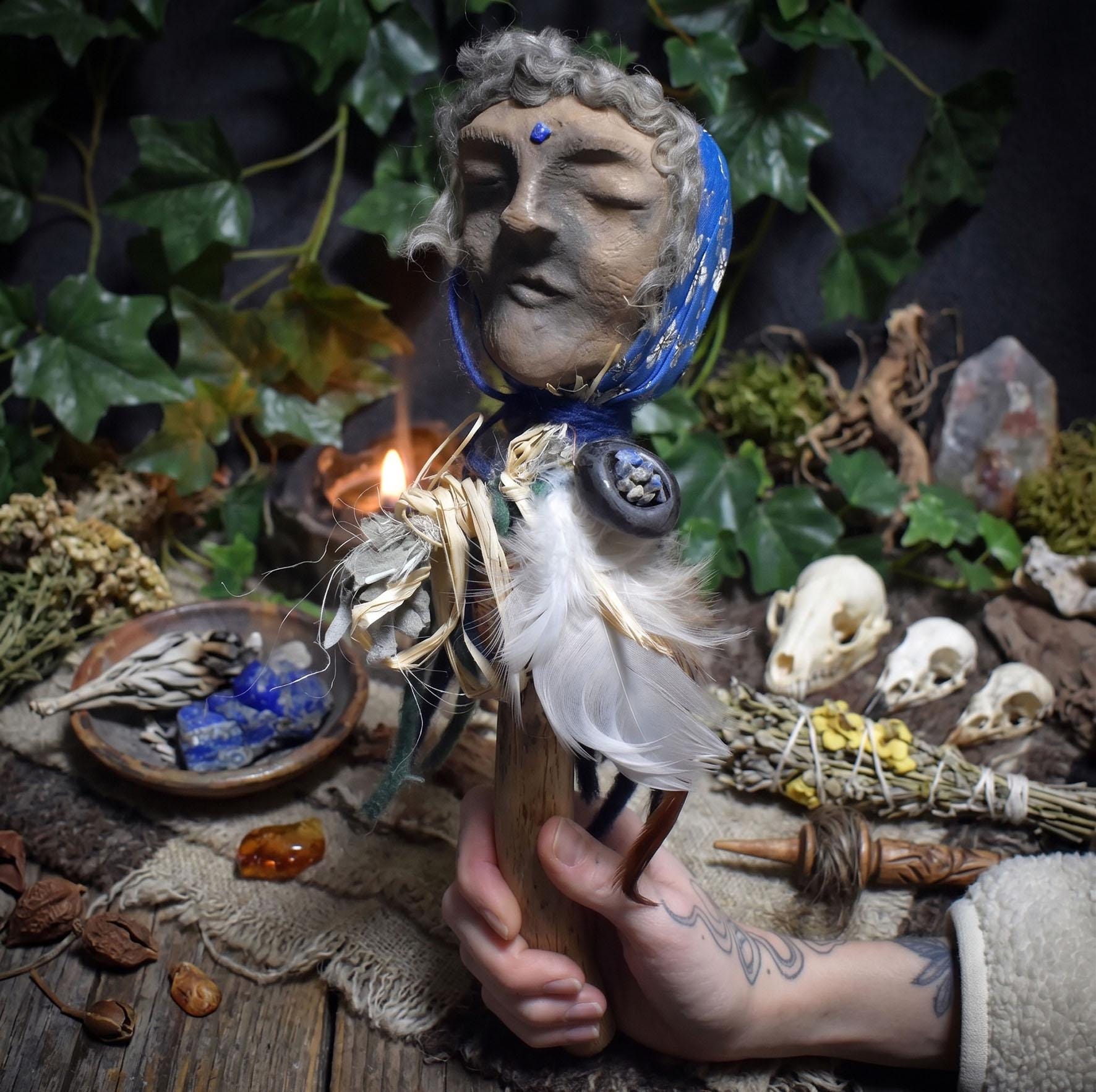 Ritualstab der Transformation – archaische Kunst aus traditionell gebranntem Ton - RST042