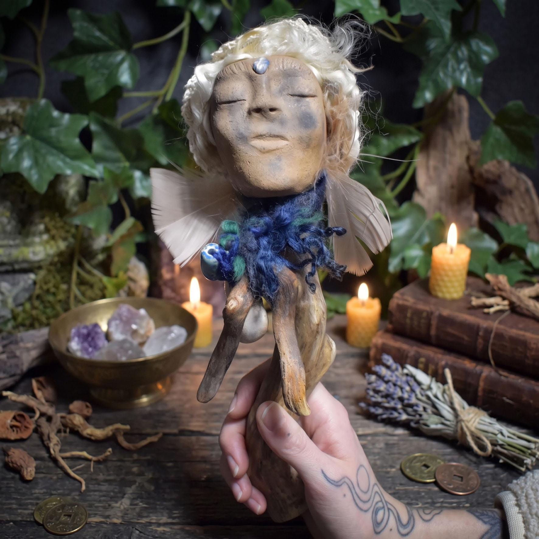 Ritualstab der Transformation – archaische Kunst aus traditionell gebranntem Ton - RST043