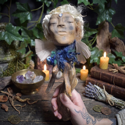 Ritualstab der Transformation – archaische Kunst aus traditionell gebranntem Ton - RST043