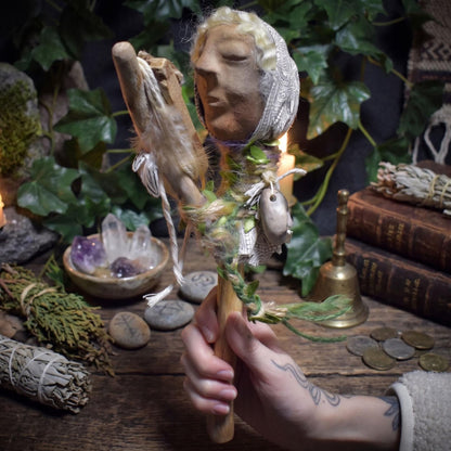 Ritualstab der Heilung & Selbstliebe – archaische Kunst aus traditionell gebranntem Ton - RST041
