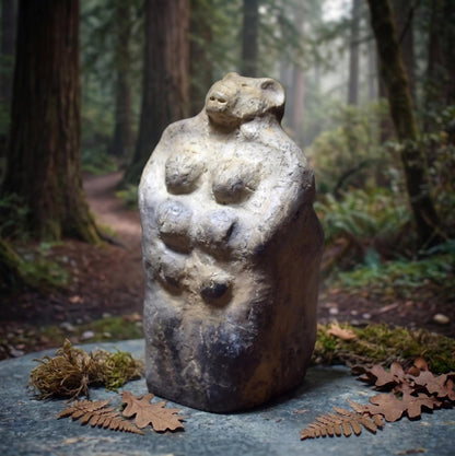 Bärenmutter – Hüterin der sanften Stärke - Skulptur aus traditionell gebranntem Ton