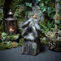 Mystische Wächterin – Handgefertigte Figur in traditioneller Rauchbrandkunst mit Rückfluss-Räucherkegelhalter - Art.Nr.: RÄH026