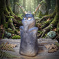 Cernunnos Skulptur Keramik, Horned God Altar Figur, Kelten Gott Holzgeweih, Rauchbrand 2,4kg, 28x14cm SKU314