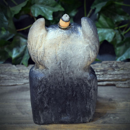 Cernunnos Skulptur Rückfluss Räucherhalter, Kelten Gott Limonit, Hexenschüssel Altar Keramik Rauchbrand, 1,7kg, 18x10cm SKU315
