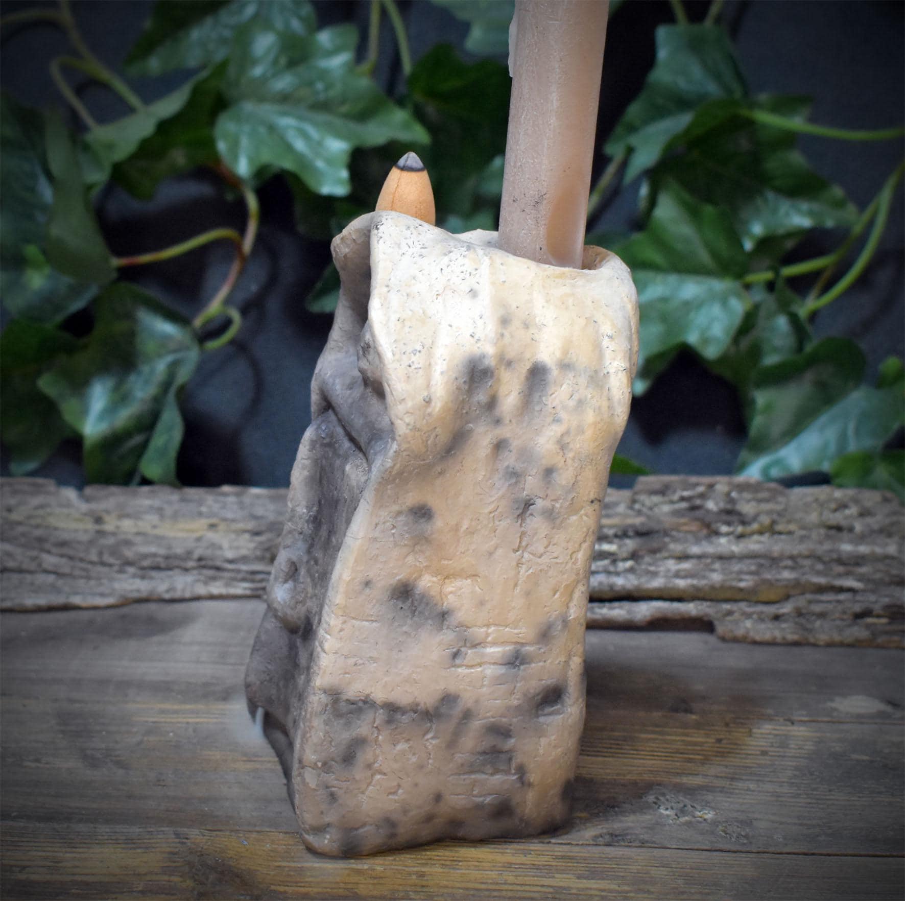 Rückfluss Räucherkegelhalter Holdas Tor | Kerzenhalter Keramik mit Rauchwasserfall | Schwellen Ritual Deko Altar Frau Holle 1,3kg RÄH080