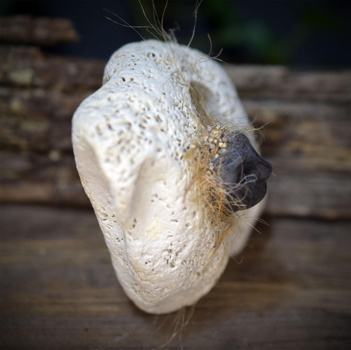 Hüterin der Meere Hagstone Skulptur | Meereswesen aus Rauchbrand Ton & Hühnergott | Altar Schutzstein Deko Wasser Ritual 220g SKU319