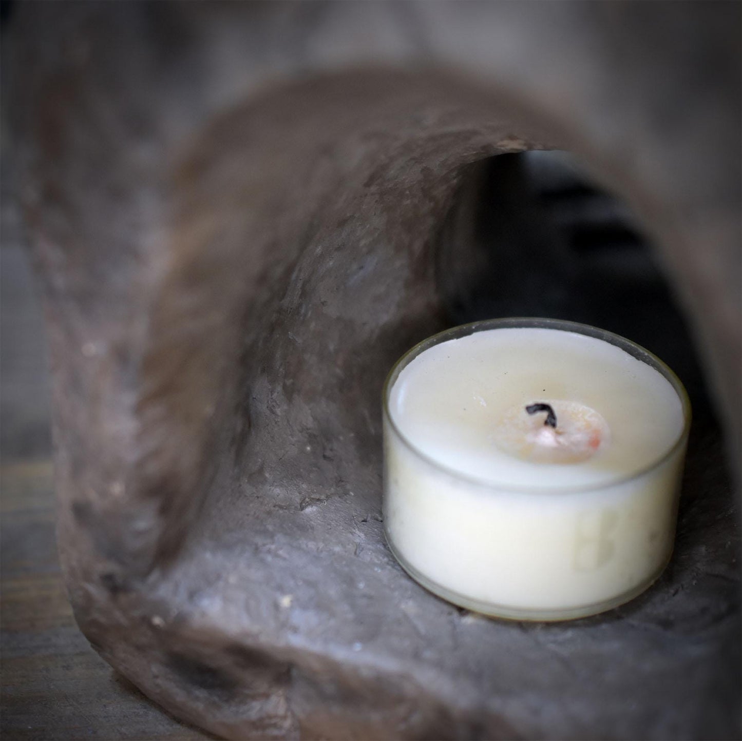 Räuchergefäß für Kohle Teelichthalter Portal Keramik | Räucherschale mit Ammonit Relief | Spirituelle Deko Altar Ritual 2kg RÄG100