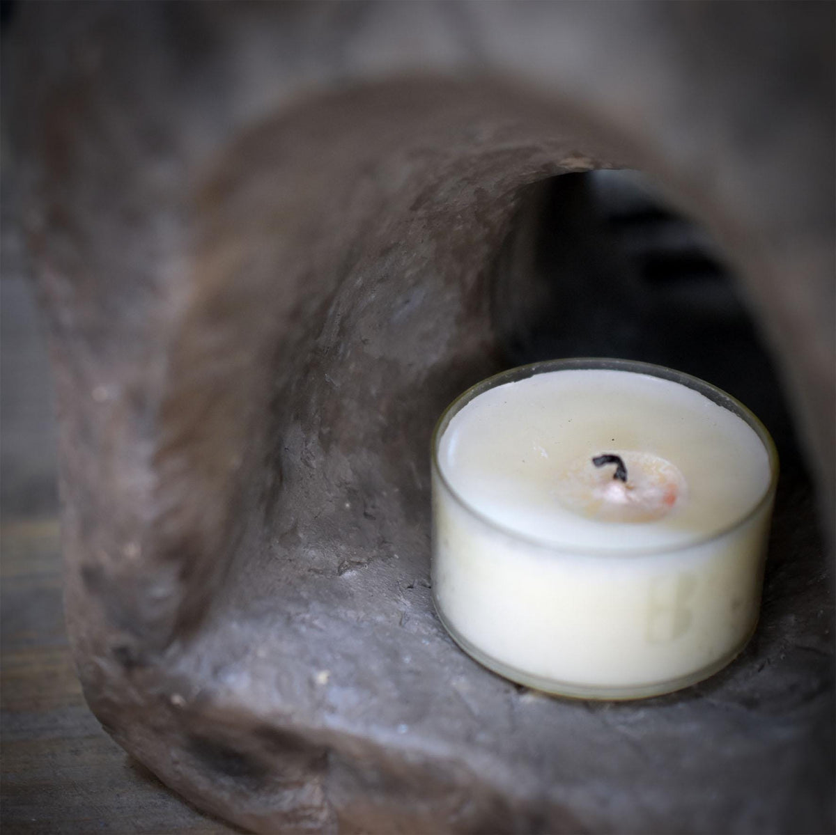 Räuchergefäß für Kohle Teelichthalter Portal Keramik | Räucherschale mit Ammonit Relief | Spirituelle Deko Altar Ritual 2kg RÄG100