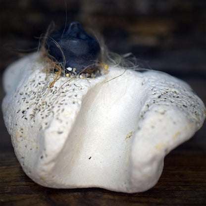 Hüterin der Meere Hagstone Skulptur | Meereswesen aus Rauchbrand Ton & Hühnergott | Altar Schutzstein Deko Wasser Ritual 220g SKU319