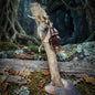 Ritualstab Hüter des Waldes aus Fundholz | Schamanischer Kraftstab mit Tonkopf & Samenkapseln | Altar Werkzeug 32cm, 150g RST048
