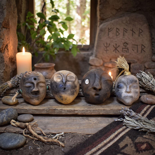 Archaische Ahnenrassel Keramik Handrassel Schamanische Ritualrassel Altar Meditationsrassel Designwahl ARA001