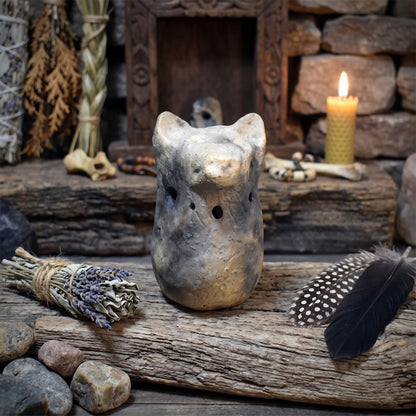verschiedene Krafttier Handrasseln Keramik Schamanische Ritualrassel Tiergeist Altar Meditation Klangobjekt KRA001