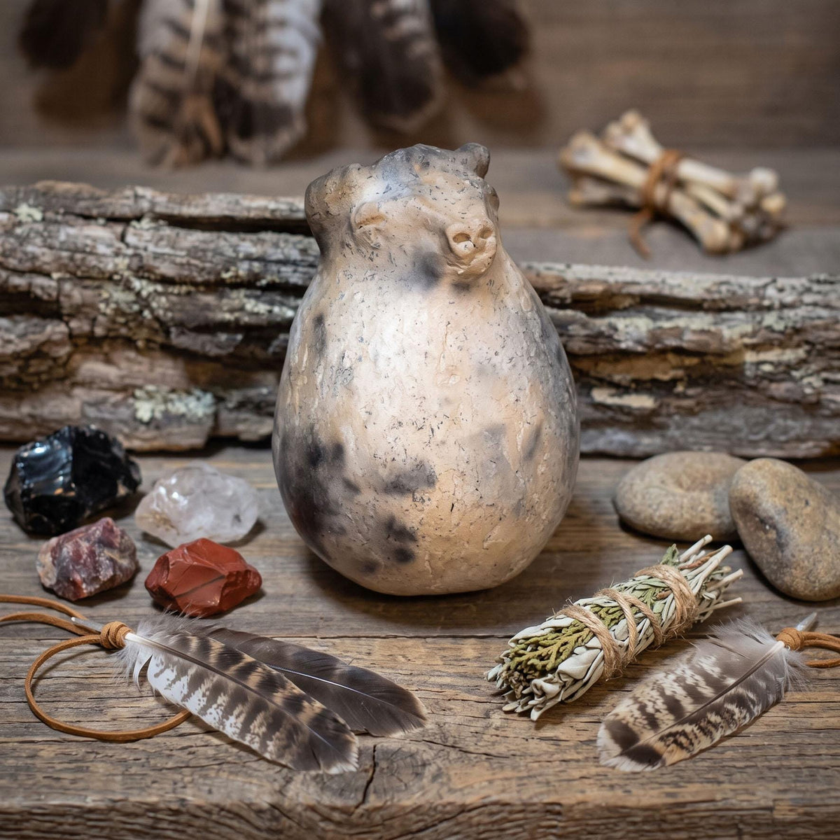 verschiedene Krafttier Handrasseln Keramik Schamanische Ritualrassel Tiergeist Altar Meditation Klangobjekt KRA001