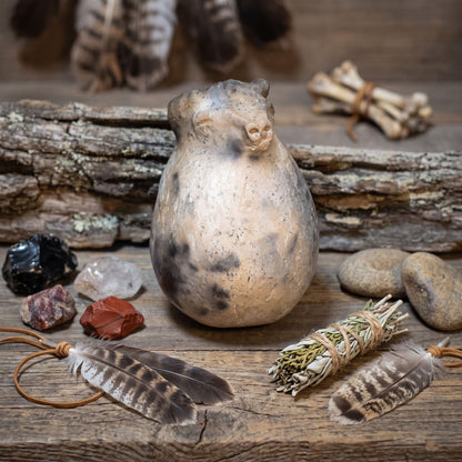 verschiedene Krafttier Handrasseln Keramik Schamanische Ritualrassel Tiergeist Altar Meditation Klangobjekt KRA001