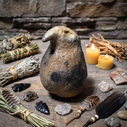 verschiedene Krafttier Handrasseln Keramik Schamanische Ritualrassel Tiergeist Altar Meditation Klangobjekt KRA001