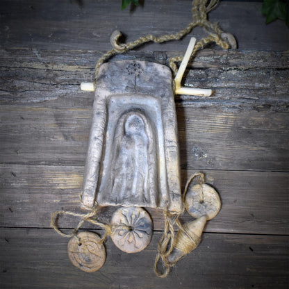Holdas Tor Wanddeko Keramik Frau Holle Wandbehang Altar Portal Schneeflocke Winter Rauhnächte HEX053