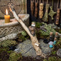 Ritualstab Schamane Gesicht Astgabel Keramik Schamanischer Stab Holz Tonknochen Altar Unikat RST052