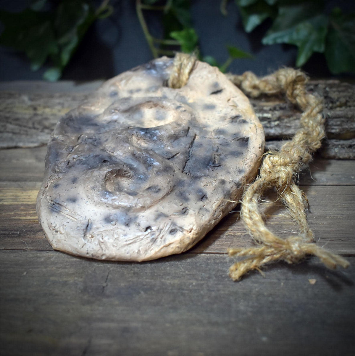 Wanddeko Krafttier Schlange Rune Berkana Keramik Wandbehang Ton Amulett Heilung Erneuerung Altar Deko Ritual Unikat HEX045