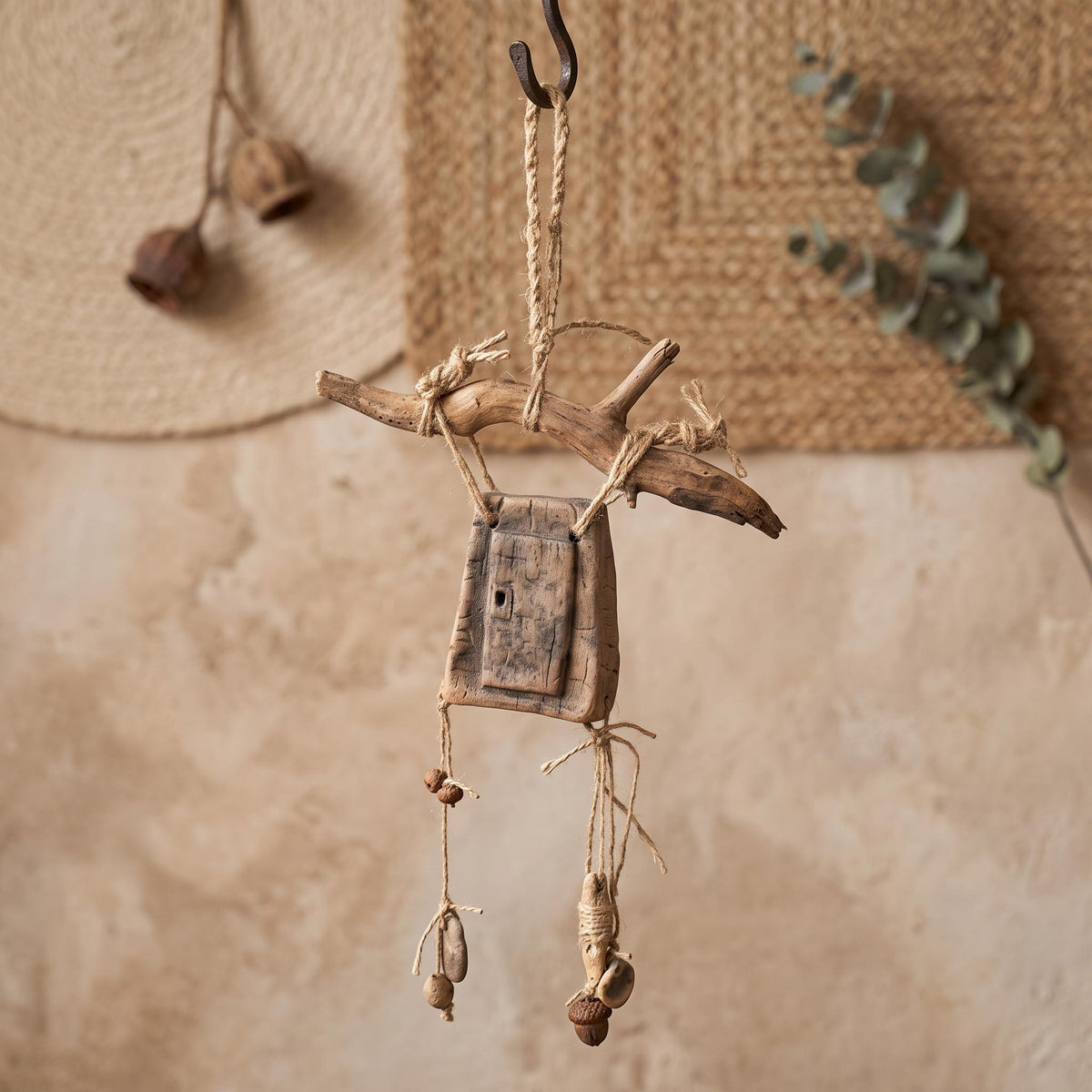 Wanddeko Holdas Tor zur Unterwelt, Altar Wandbehang Mythologie, spirituelle Keramik Wandkunst Naturton, heidnisches Ritual Unikat HEX048