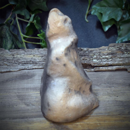 Cernunnos Skulptur aus Keramik, Gehörnter Gott Altarfigur, keltischer Waldgott für Naturrituale, Unikat SKU332