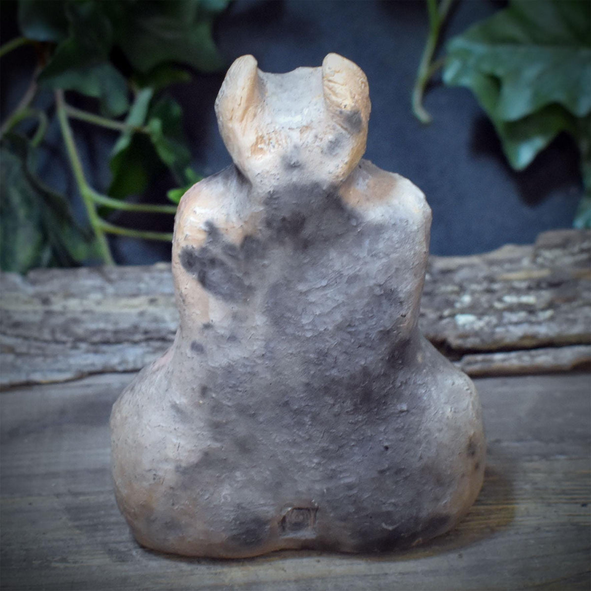 Cernunnos Skulptur aus Keramik, Gehörnter Gott Altarfigur, keltischer Waldgott für Naturrituale, Unikat SKU332