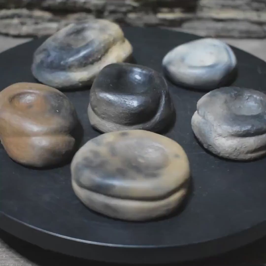 Vagus Stein aus Rauchbrandton – archaischer Handstein für Selbstregulation, Erdung & Achtsamkeit für Erwachsene - VSE001